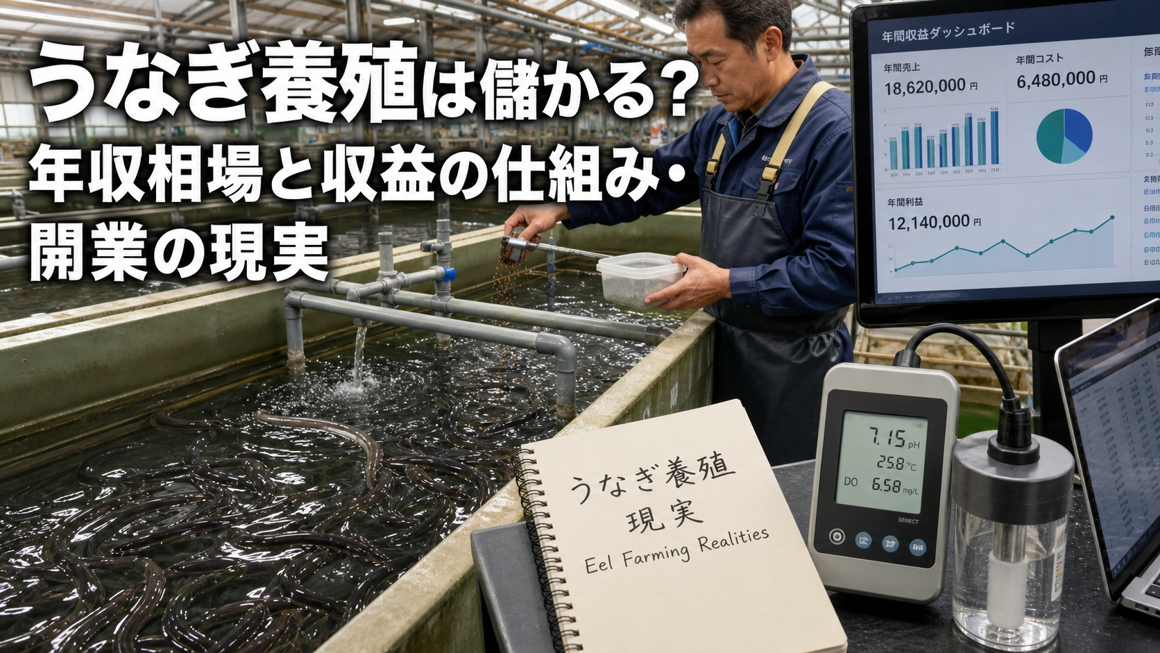 うなぎ養殖は儲かる？年収相場と収益の仕組み・開業の現実