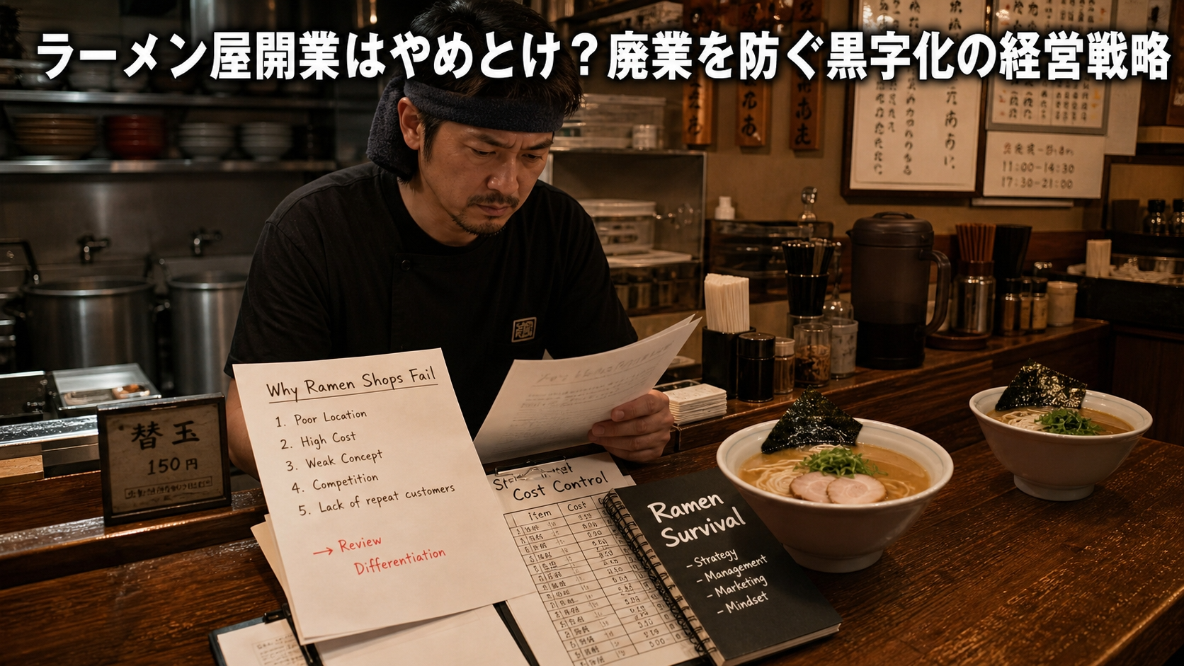 ラーメン屋開業はやめとけ？廃業を防ぐ黒字化の経営戦略