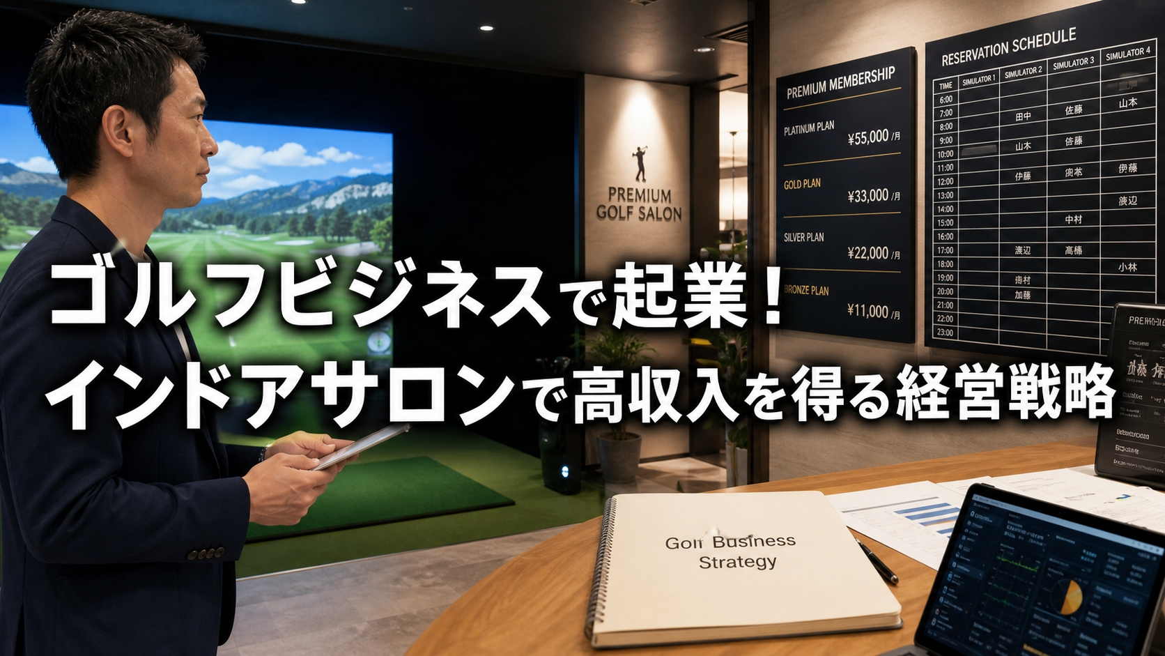 ゴルフビジネスで起業！インドアサロンで高収入を得る経営戦略
