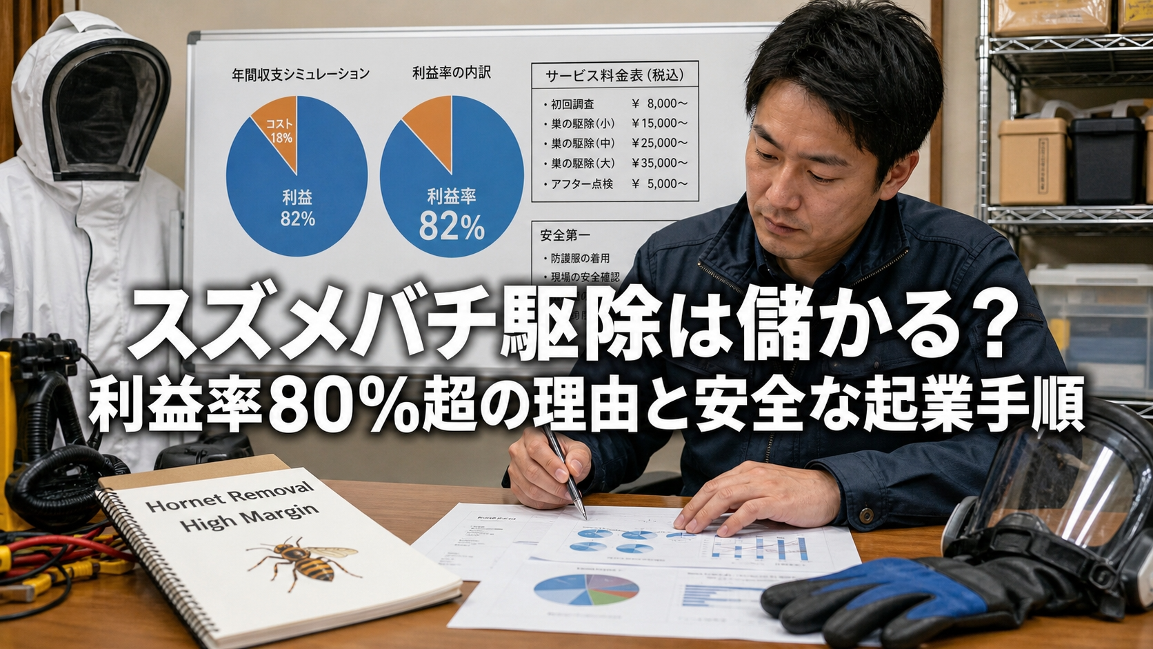 スズメバチ駆除は儲かる？利益率80%超の理由と安全な起業手順