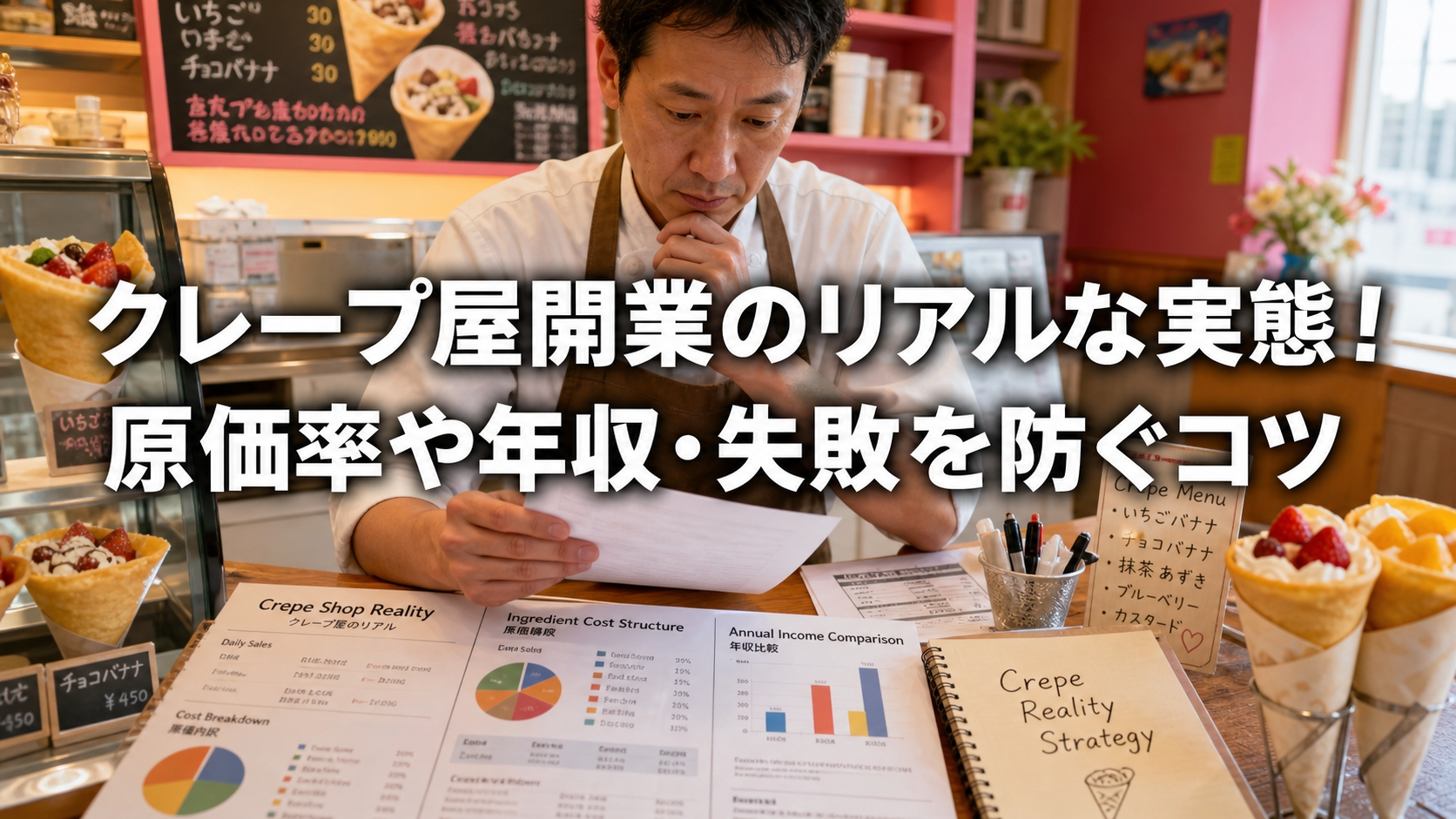 クレープ屋開業のリアルな実態！原価率や年収・失敗を防ぐコツ