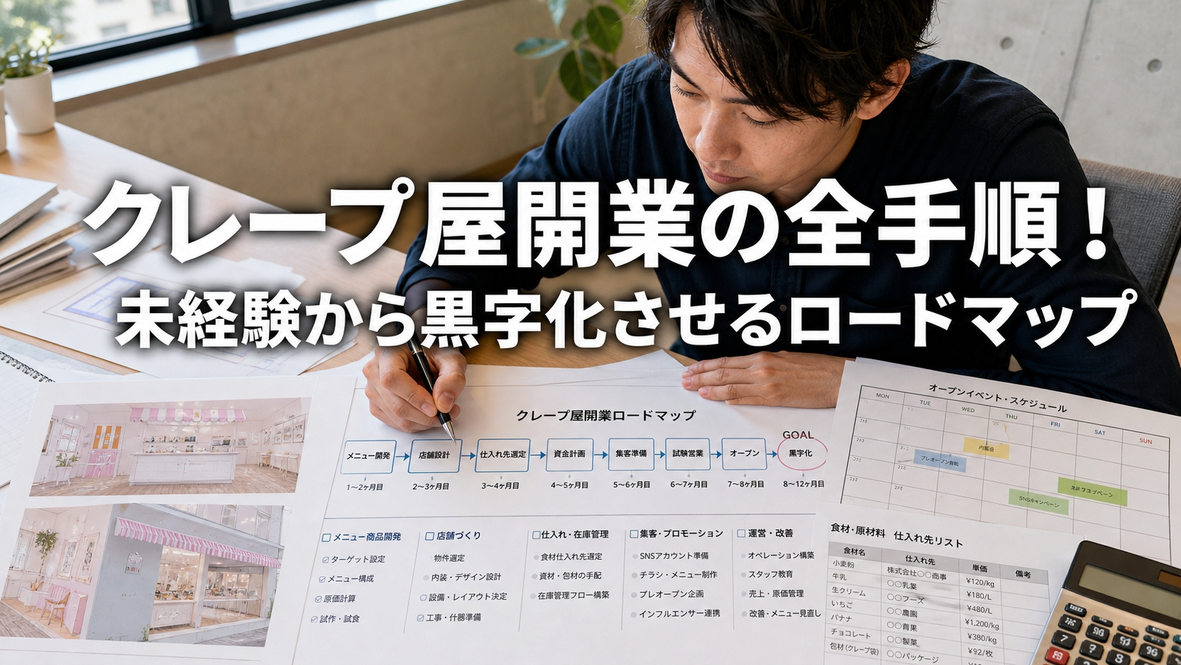 クレープ屋開業の全手順！未経験から黒字化させるロードマップ