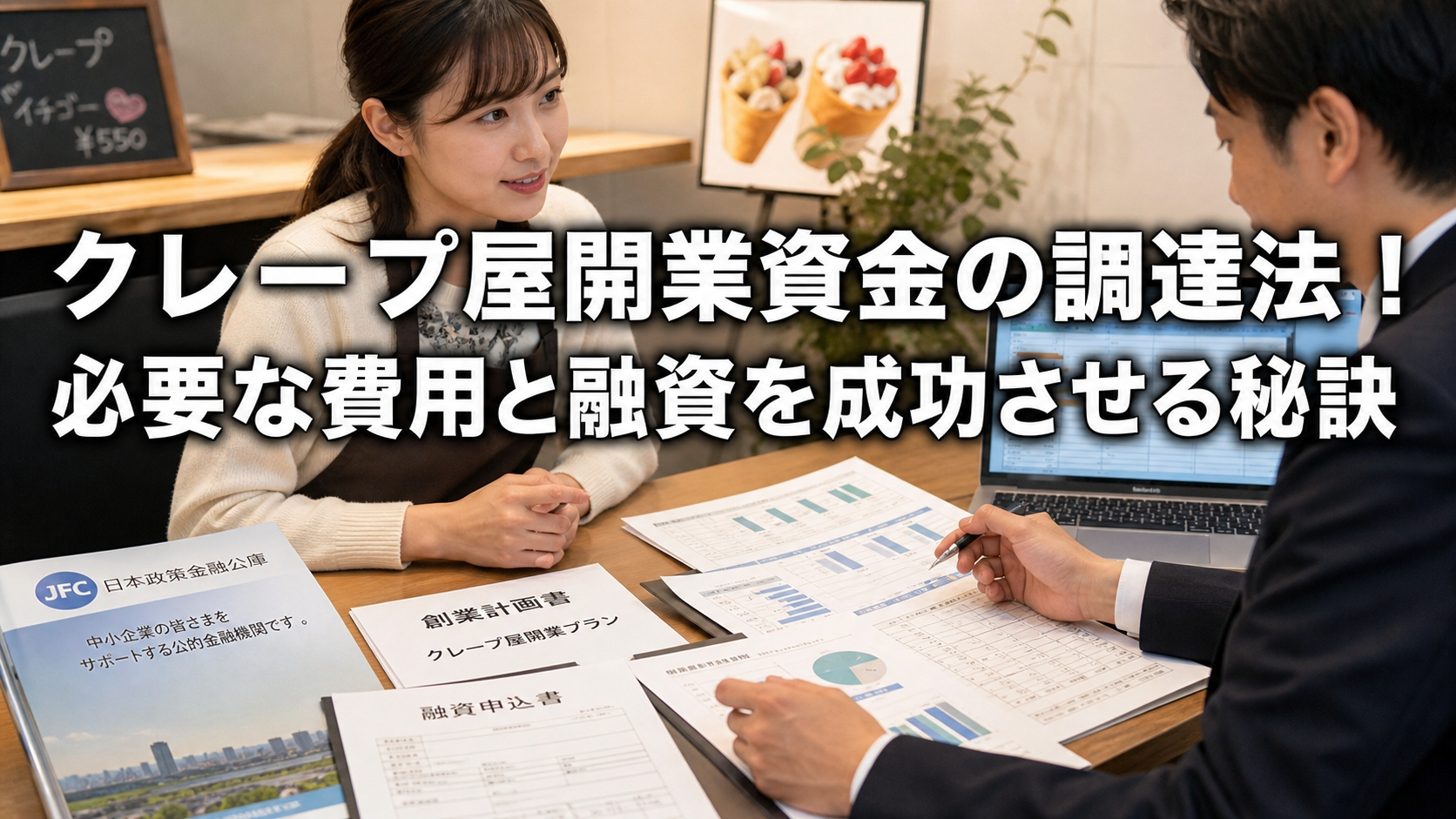 クレープ屋開業資金の調達法！必要な費用と融資を成功させる秘訣