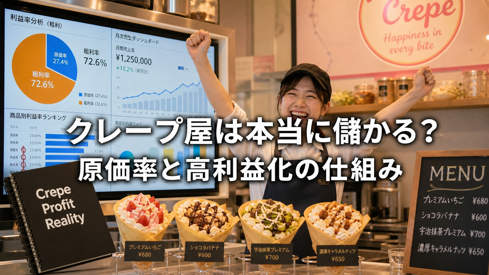 クレープ屋は本当に儲かる？原価率と高利益化の仕組み