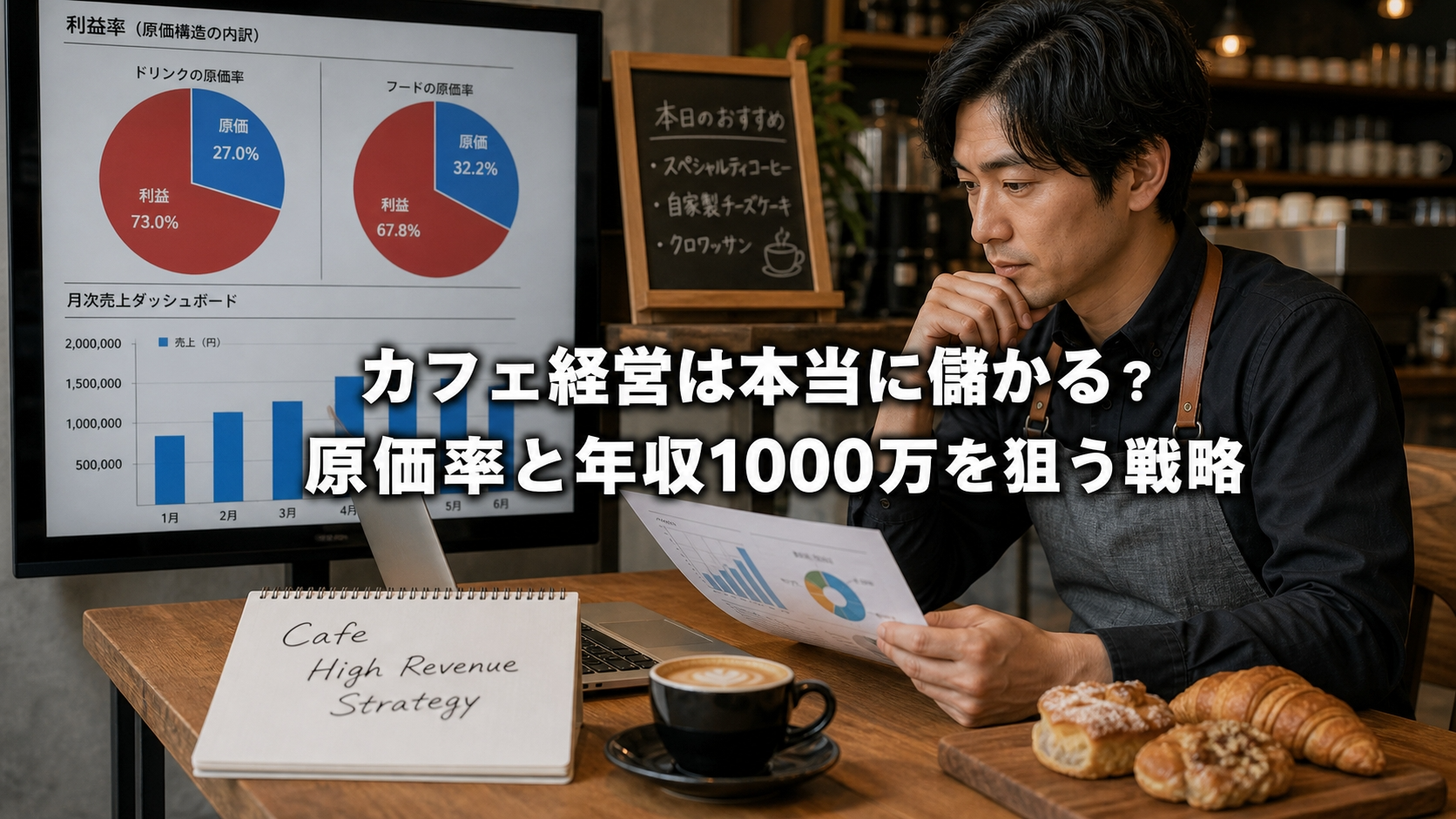 カフェ経営は本当に儲かる？原価率と年収1000万を狙う戦略