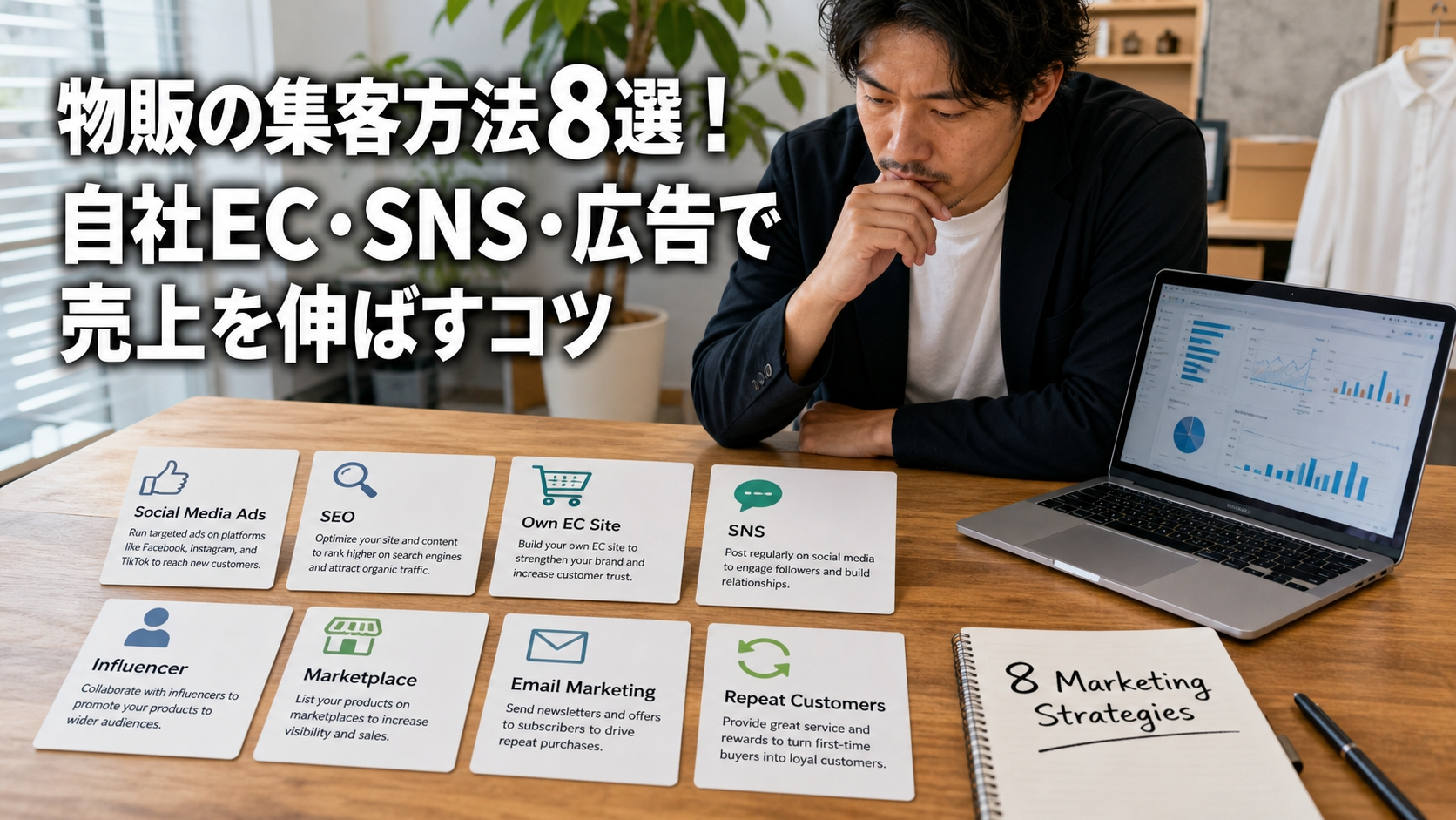 物販の集客方法8選！自社EC・SNS・広告で売上を伸ばすコツ