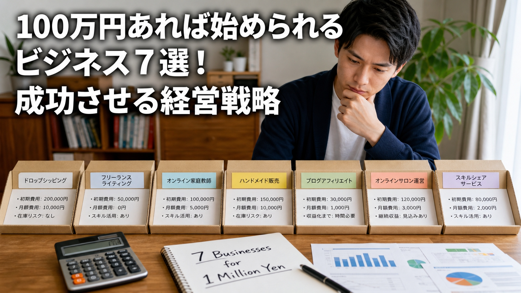 100万円あれば始められるビジネス7選！成功させる経営戦略
