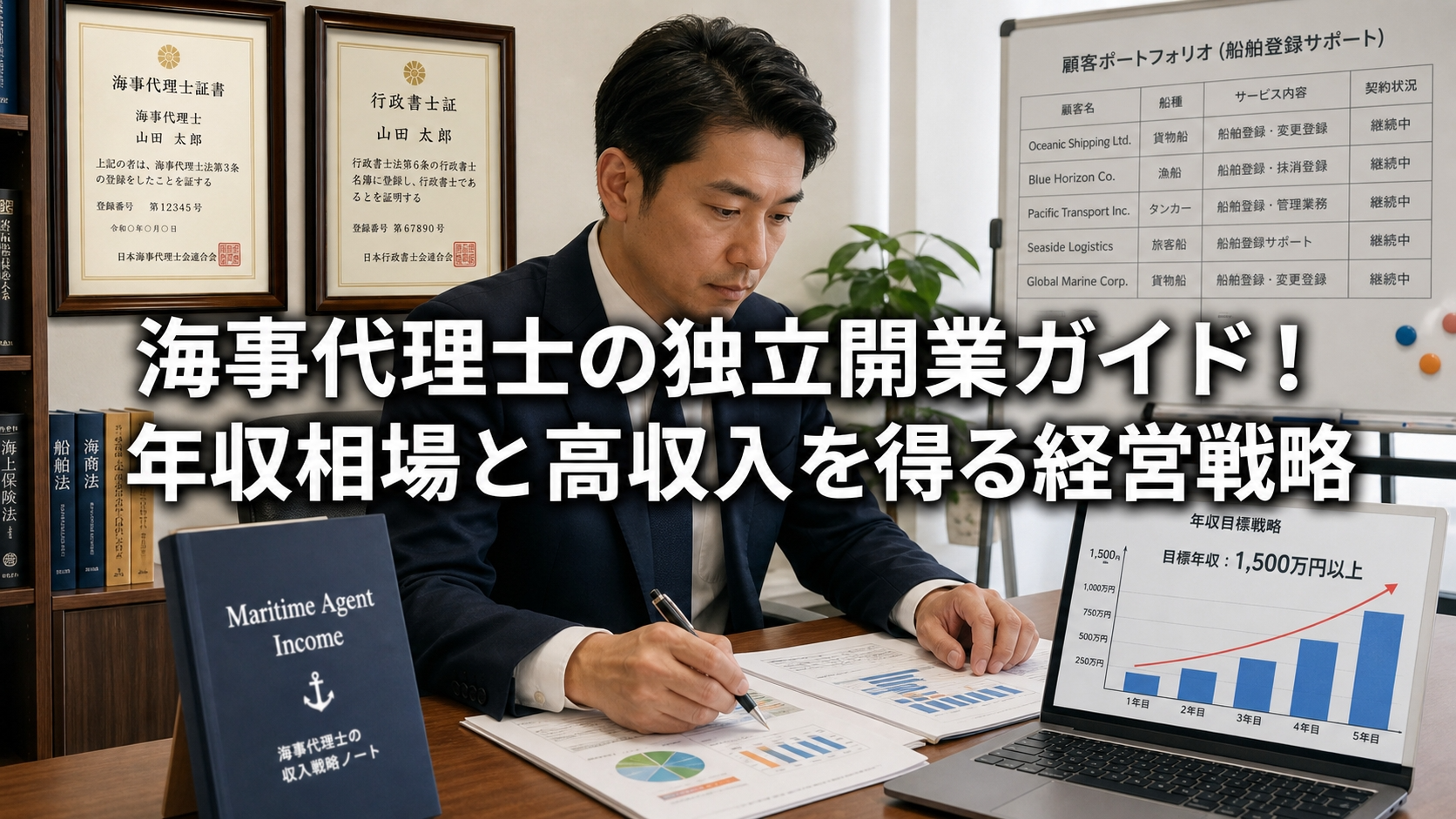 海事代理士の独立開業ガイド！年収相場と高収入を得る経営戦略