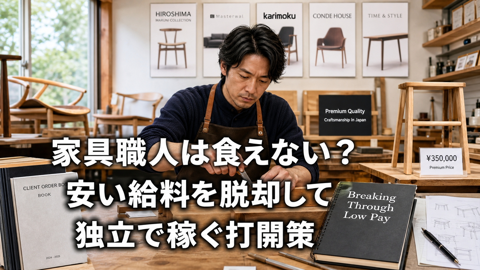 家具職人は食えない？安い給料を脱却して独立で稼ぐ打開策