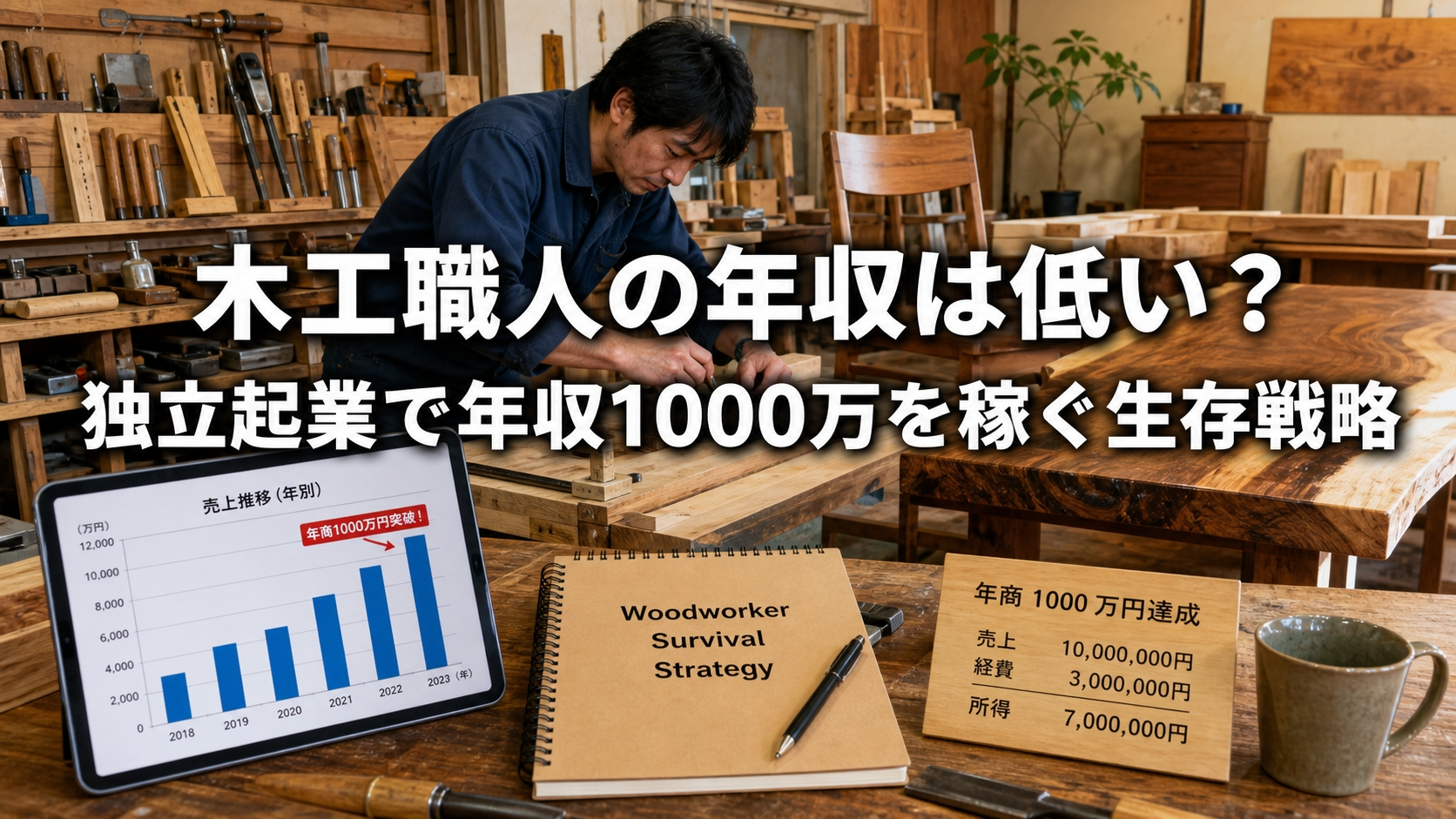 木工職人とは?年収の目安となり方・資格、独立して稼ぐ働き方