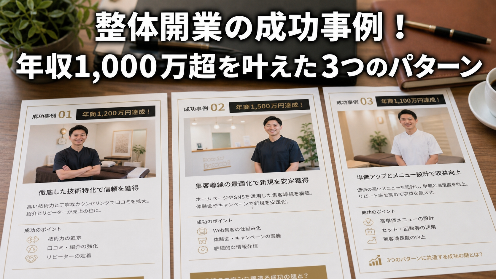 整体開業の成功事例！年収1,000万超を叶えた3つのパターン