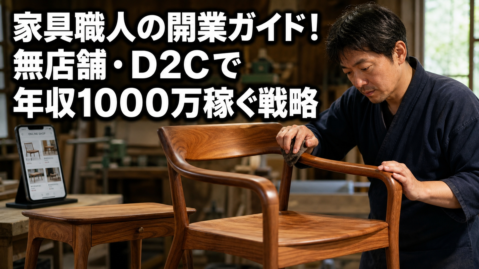 家具職人の開業ガイド！無店舗・D2Cで年収1000万稼ぐ戦略