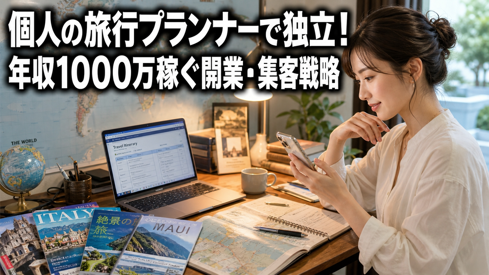 個人の旅行プランナーで独立！年収1000万稼ぐ開業・集客戦略