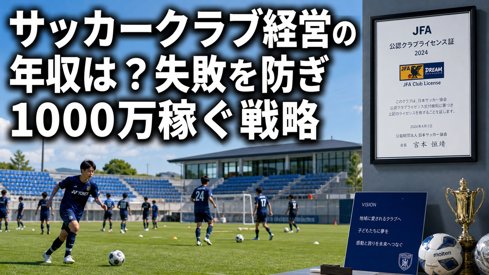 サッカークラブ経営の年収は？失敗を防ぎ1000万稼ぐ戦略
