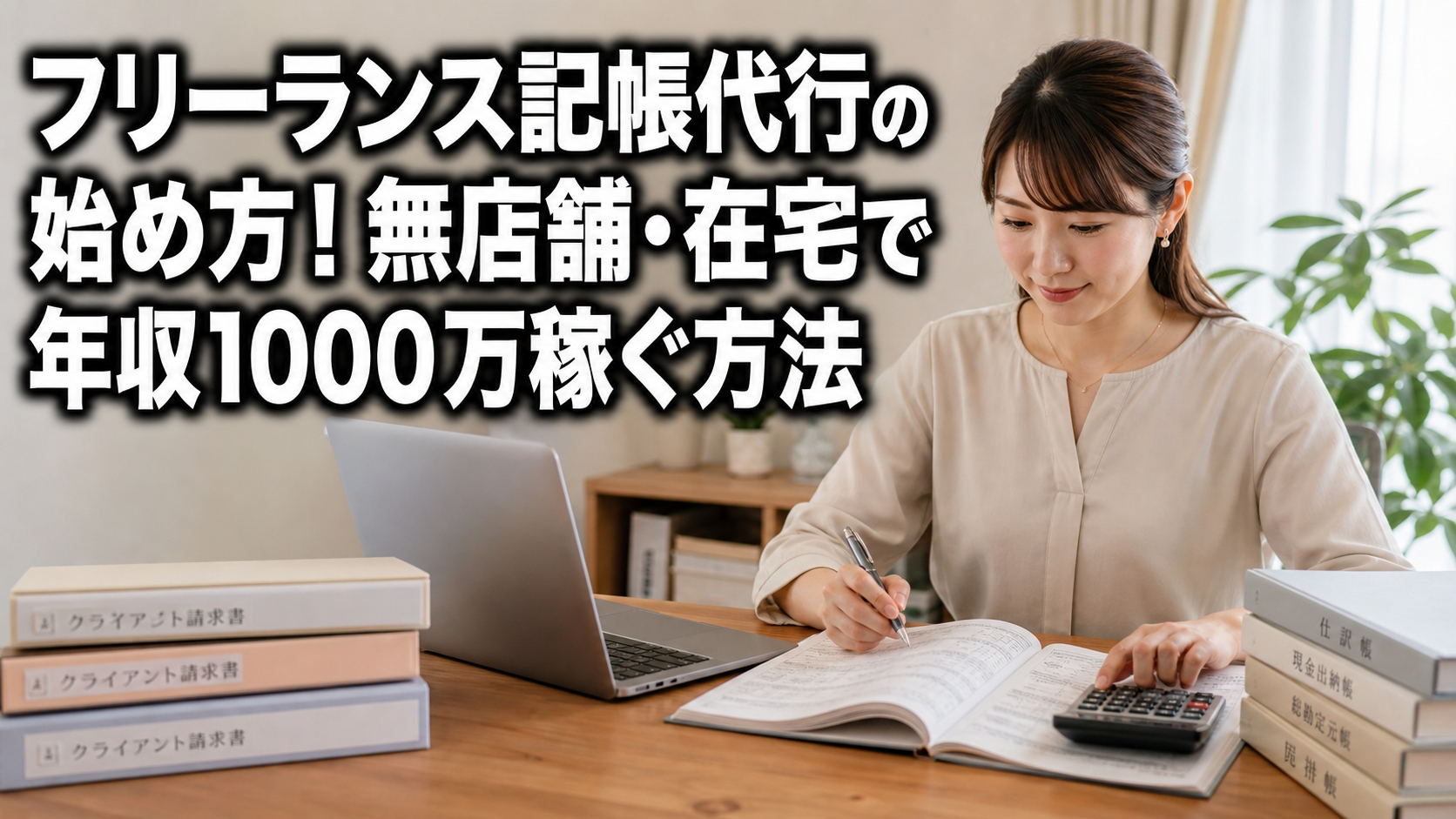 フリーランス記帳代行の始め方！無店舗・在宅で年収1000万稼ぐ方法