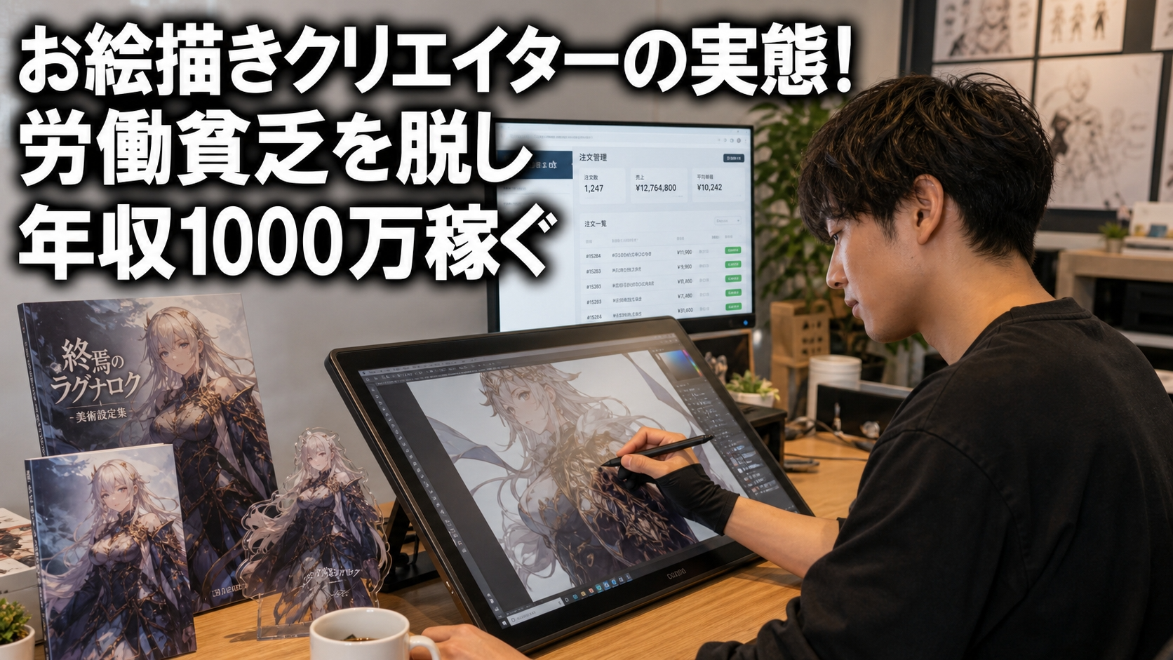 お絵描きクリエイターの実態！労働貧乏を脱し年収1000万稼ぐ