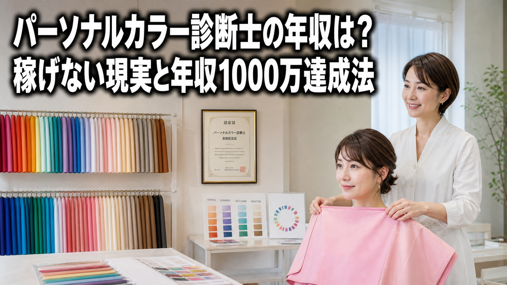 パーソナルカラー診断士の年収は？稼げない現実と年収1000万達成法