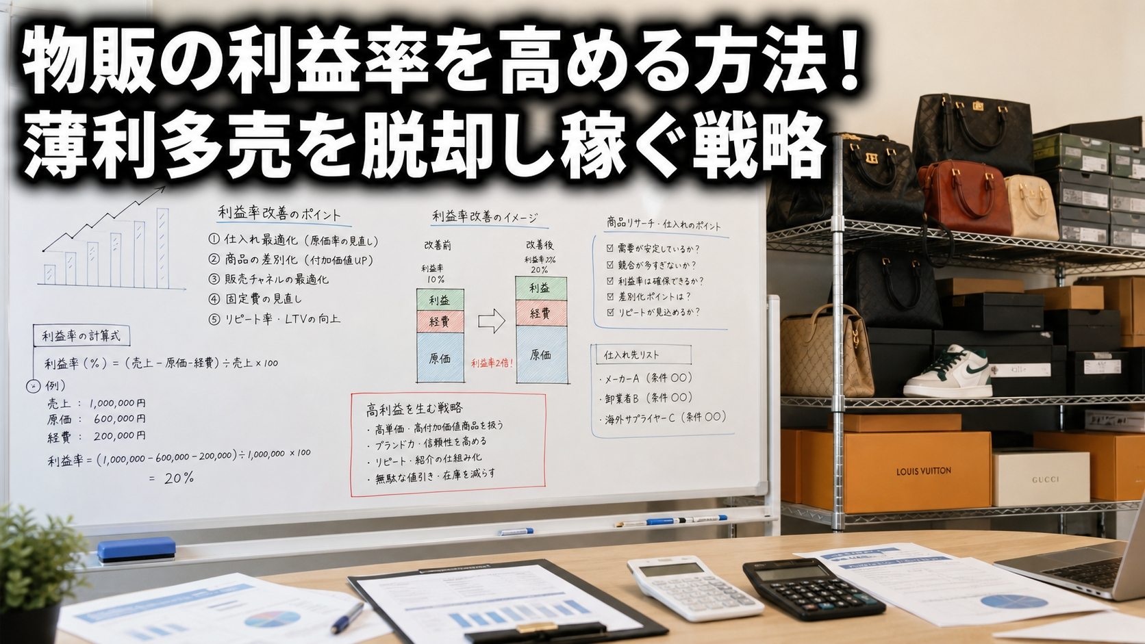 物販の利益率を高める方法！薄利多売を脱却し稼ぐ戦略