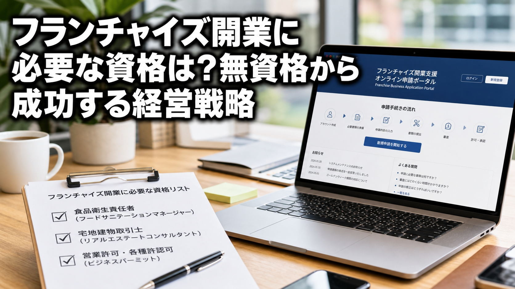 フランチャイズ開業に必要な資格は？無資格から成功する経営戦略