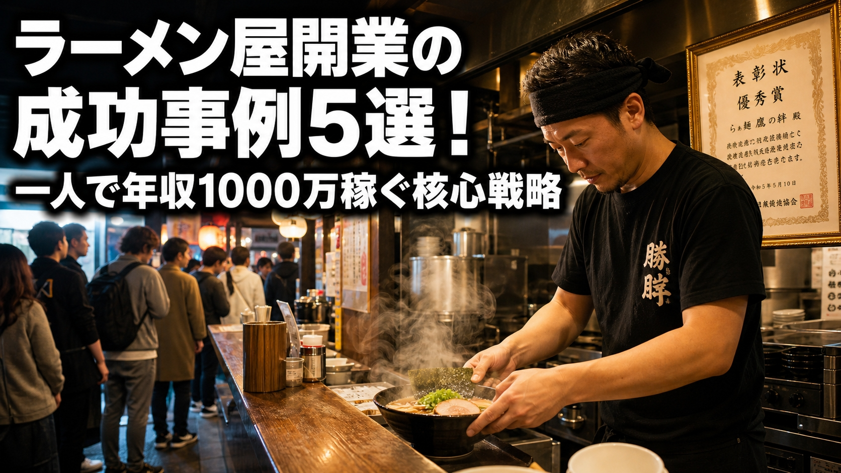 ラーメン屋開業の成功事例5選！一人で年収1000万稼ぐ核心戦略