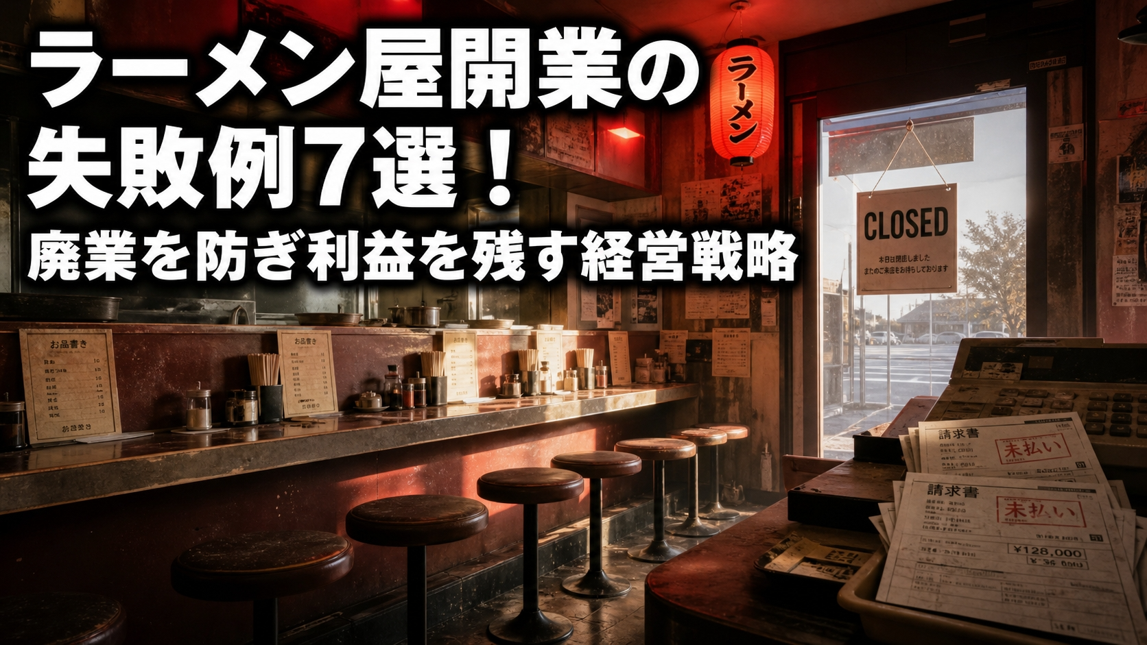 ラーメン屋開業の失敗例7選！廃業を防ぎ利益を残す経営戦略