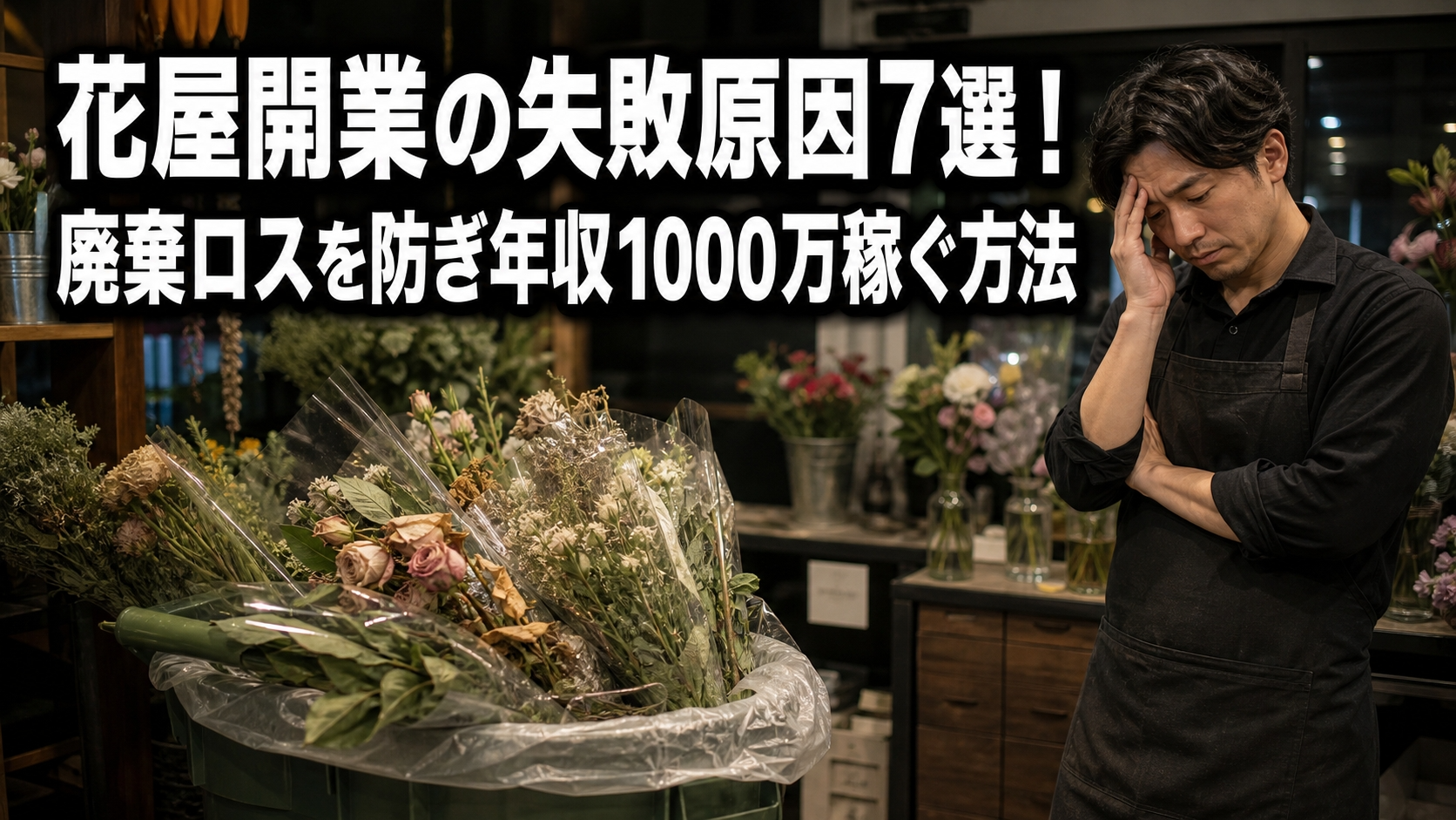 花屋開業の失敗原因7選！廃棄ロスを防ぎ年収1000万稼ぐ方法