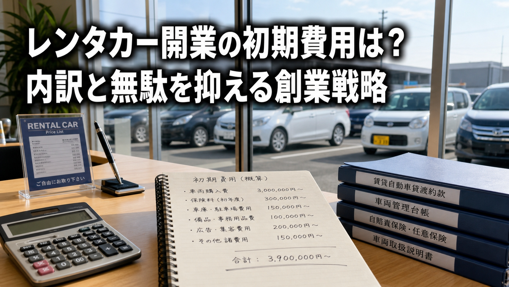 レンタカー開業の初期費用は？内訳と無駄を抑える創業戦略