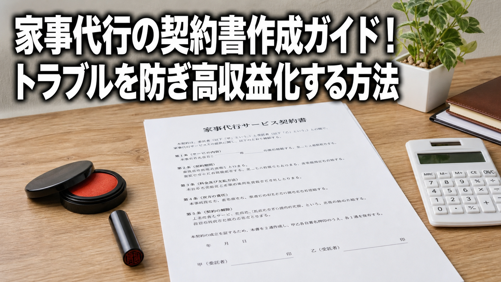 家事代行の契約書作成ガイド！トラブルを防ぎ高収益化する方法