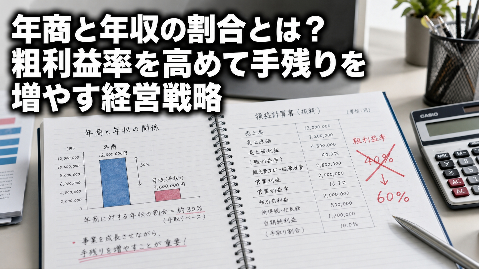 年商と年収の割合とは？粗利益率を高めて手残りを増やす経営戦略