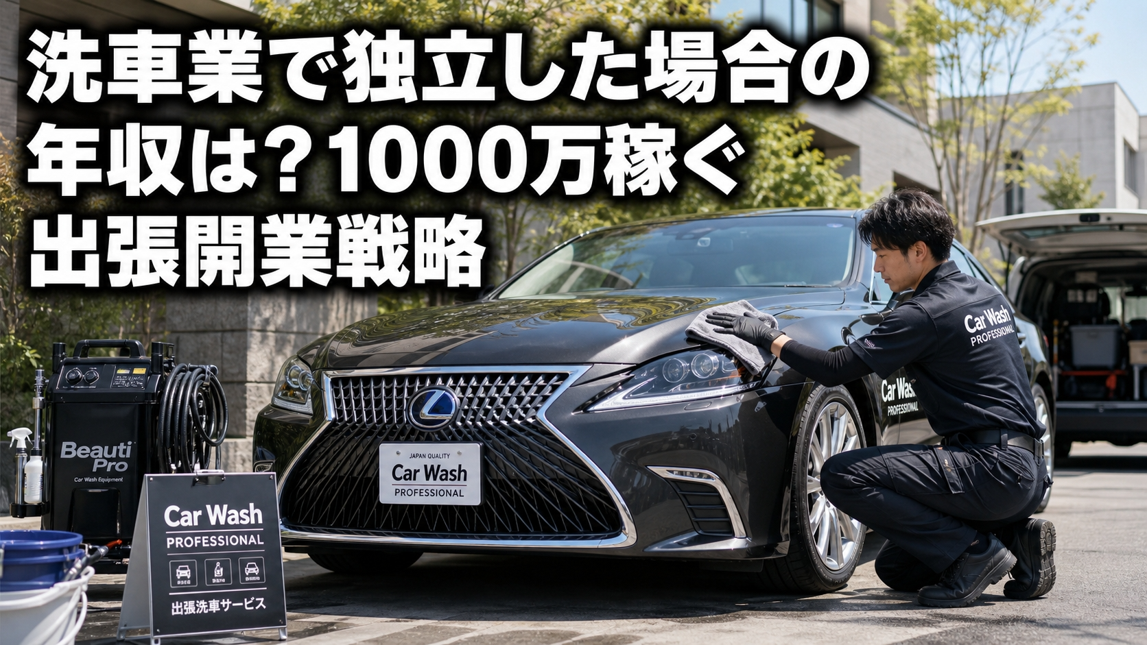 洗車業で独立した場合の年収は？1000万稼ぐ出張開業戦略