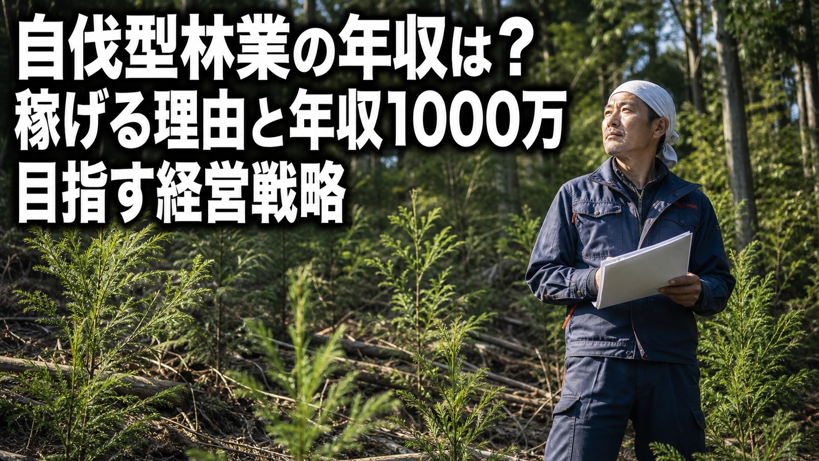 自伐型林業の年収は？稼げる理由と年収1000万目指す経営戦略