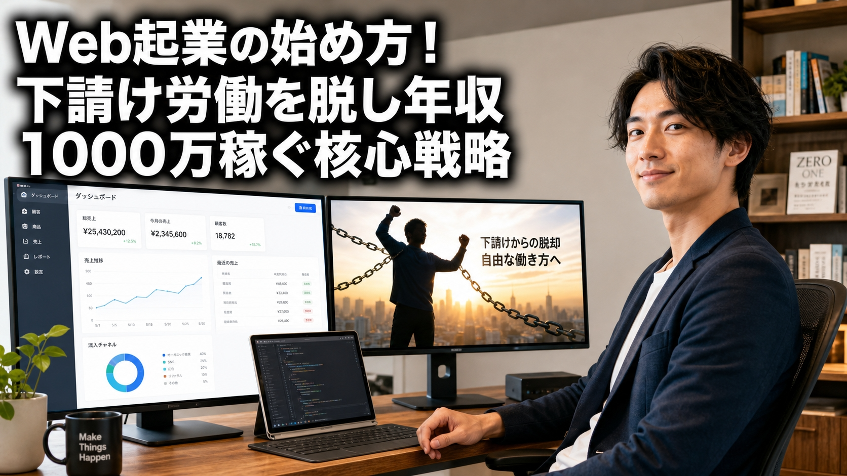Web起業の始め方！下請け労働を脱し年収1000万稼ぐ核心戦略