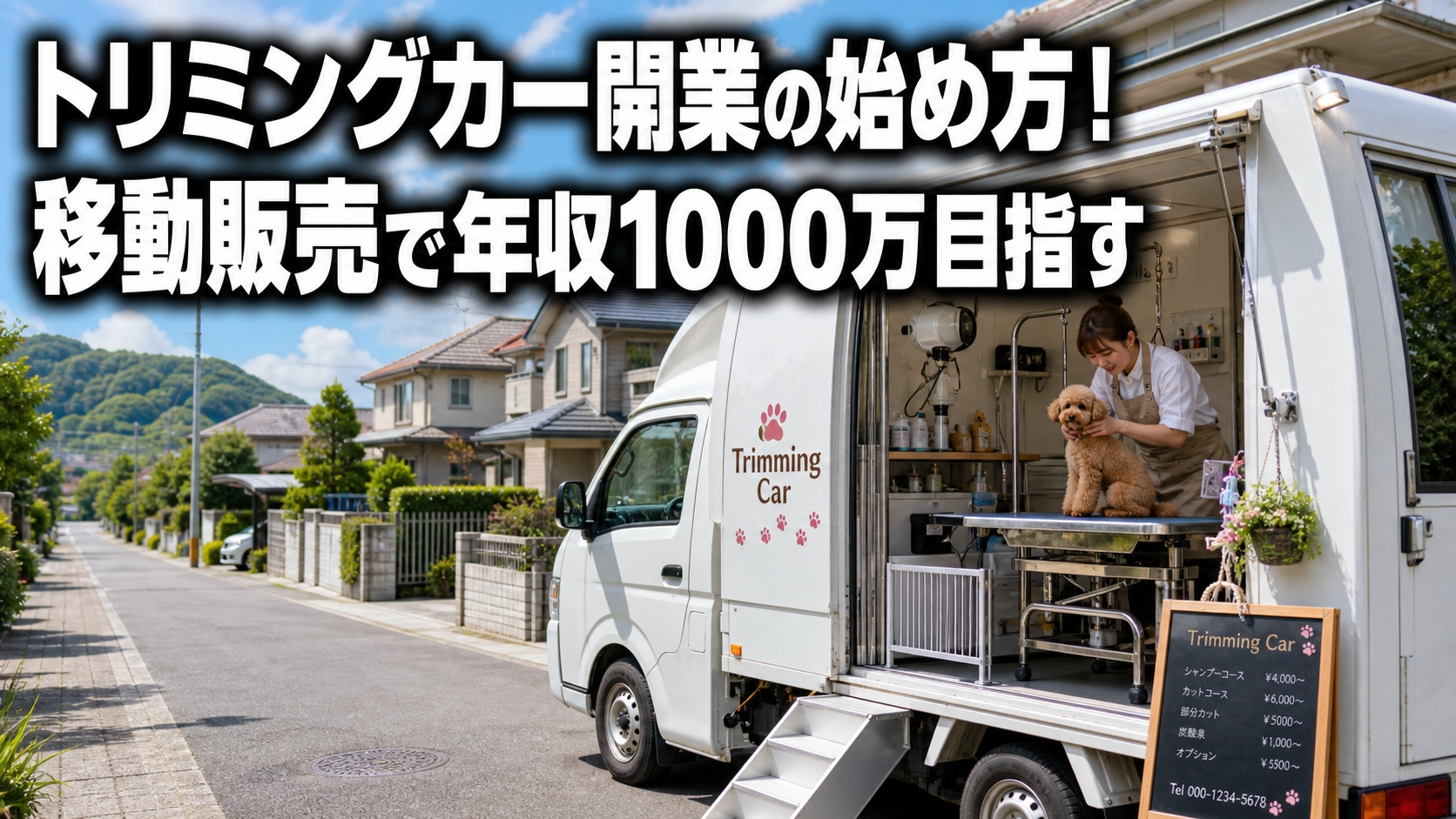 トリミングカー開業の始め方！移動販売で年収1000万目指す