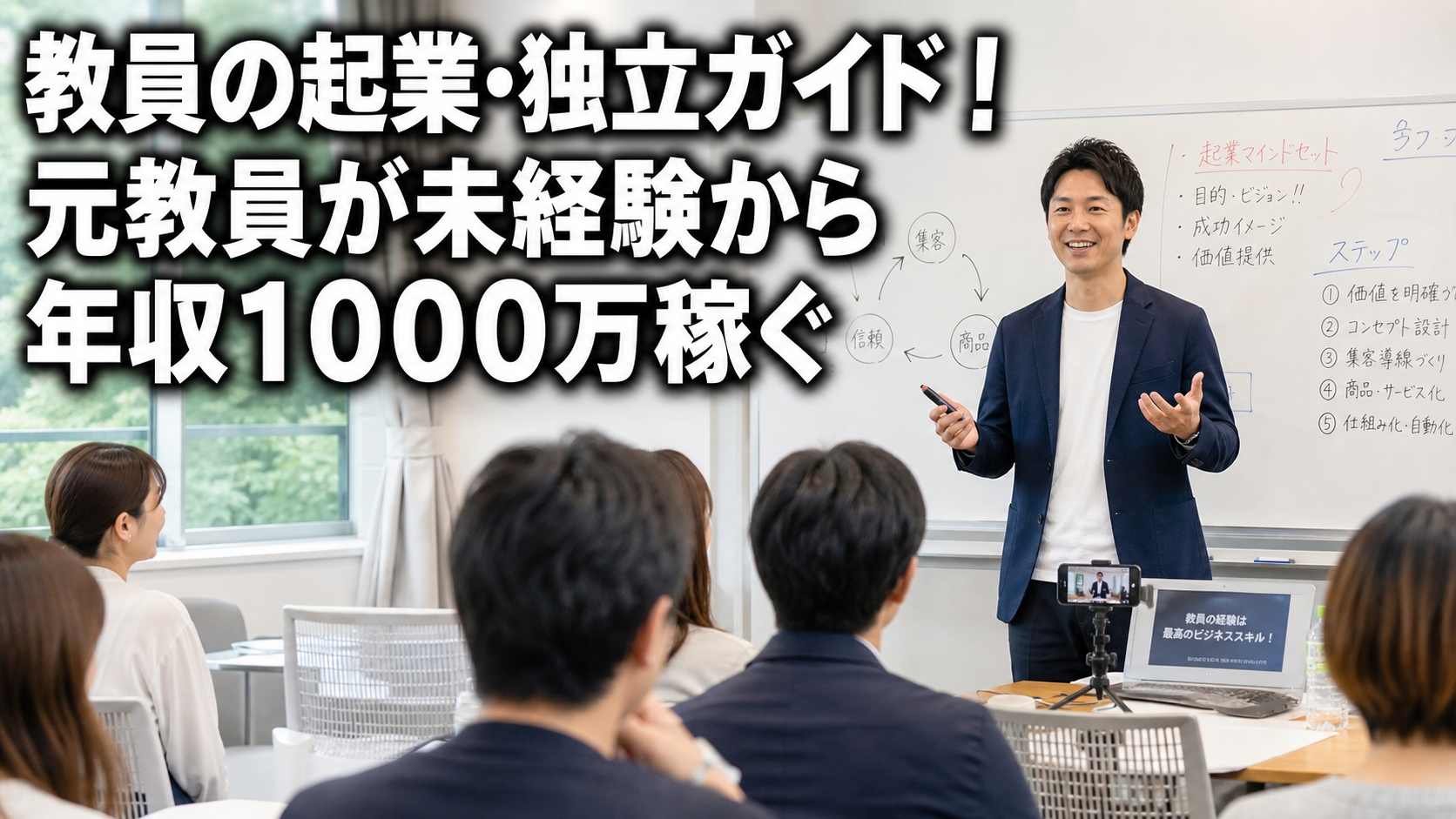 教員の起業・独立ガイド！元教員が未経験から年収1000万稼ぐ