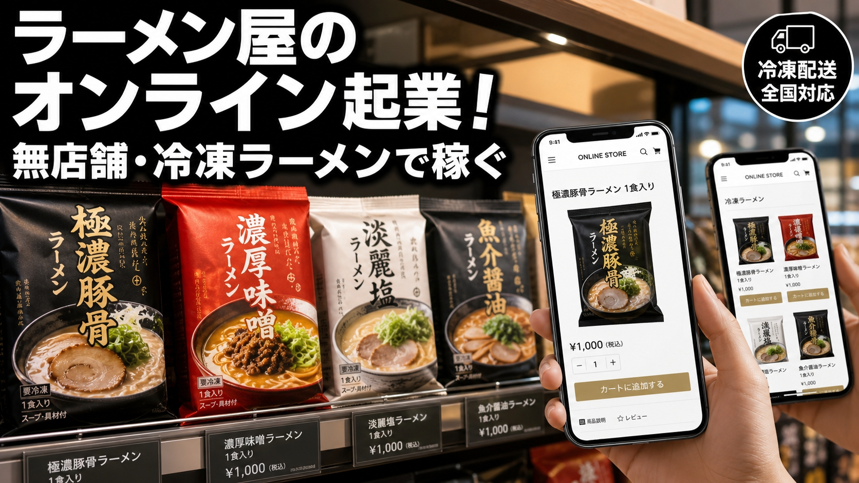 ラーメン屋のオンライン起業！無店舗・冷凍ラーメンで稼ぐ