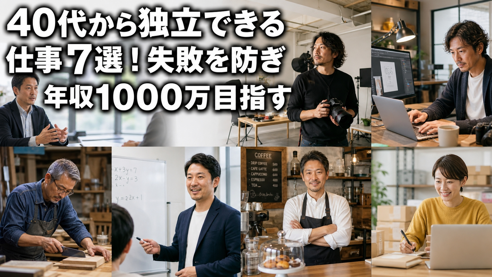 40代から独立できる仕事7選|40代からの起業で何をするか、失敗しない始め方
