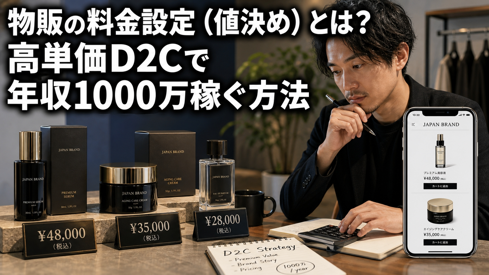 物販の料金設定（値決め）とは？高単価D2Cで年収1000万稼ぐ方法