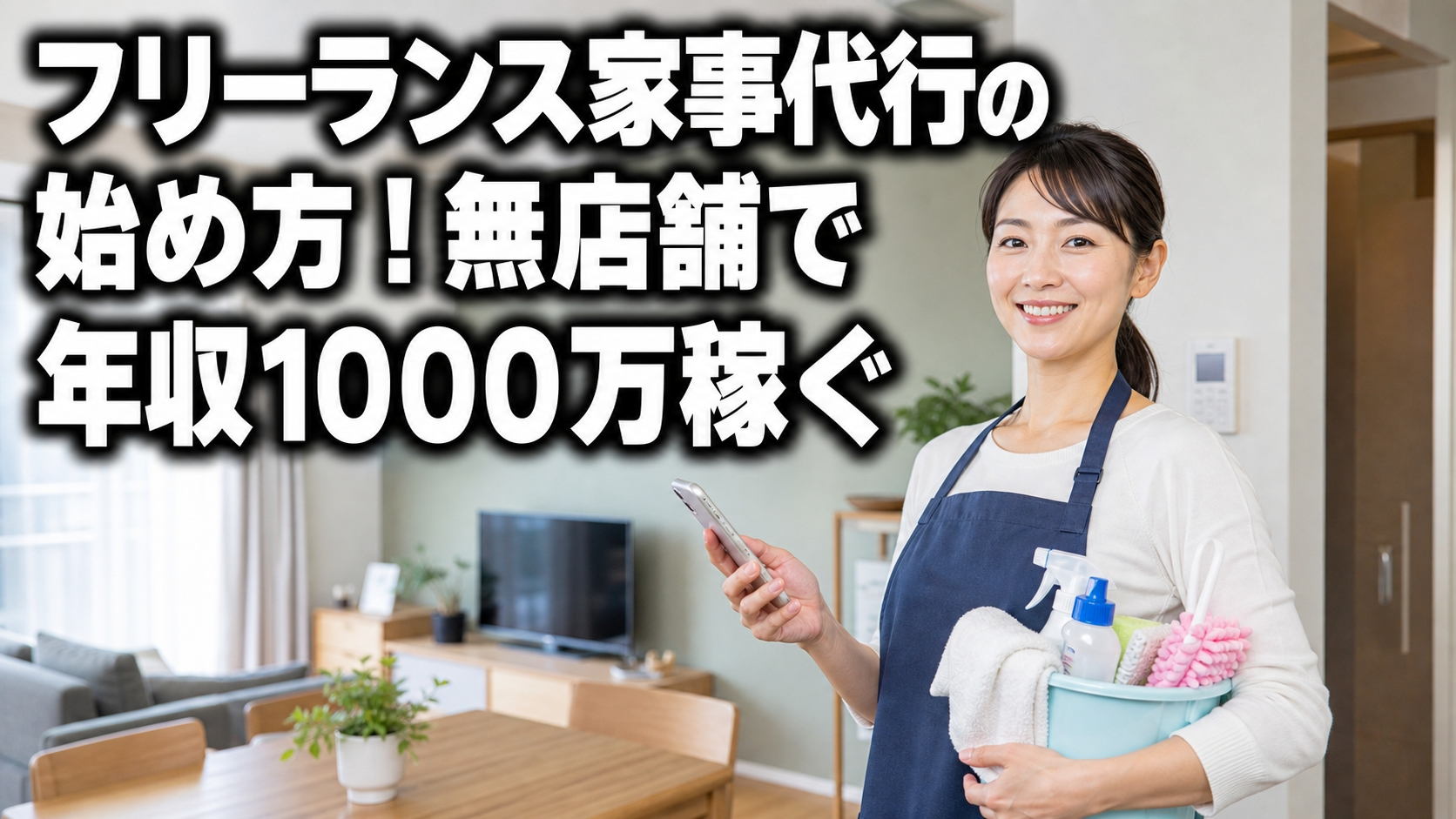 フリーランス家事代行の始め方！無店舗で年収1000万稼ぐ