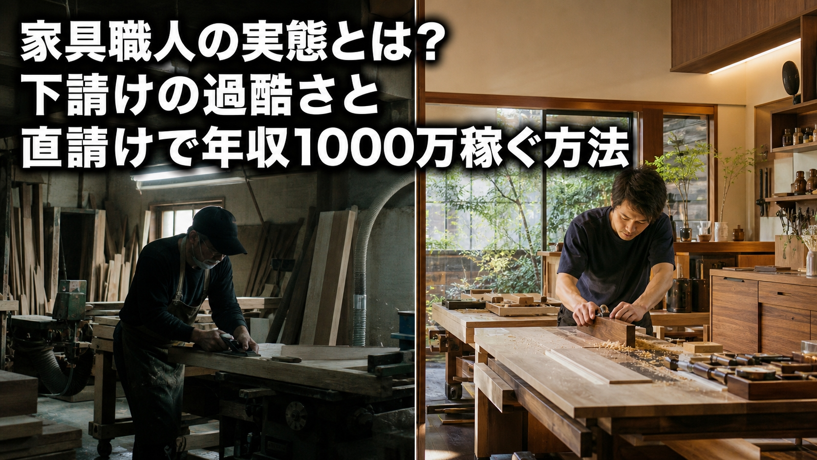 家具職人の実態とは？下請けの過酷さと直請けで年収1000万稼ぐ方法