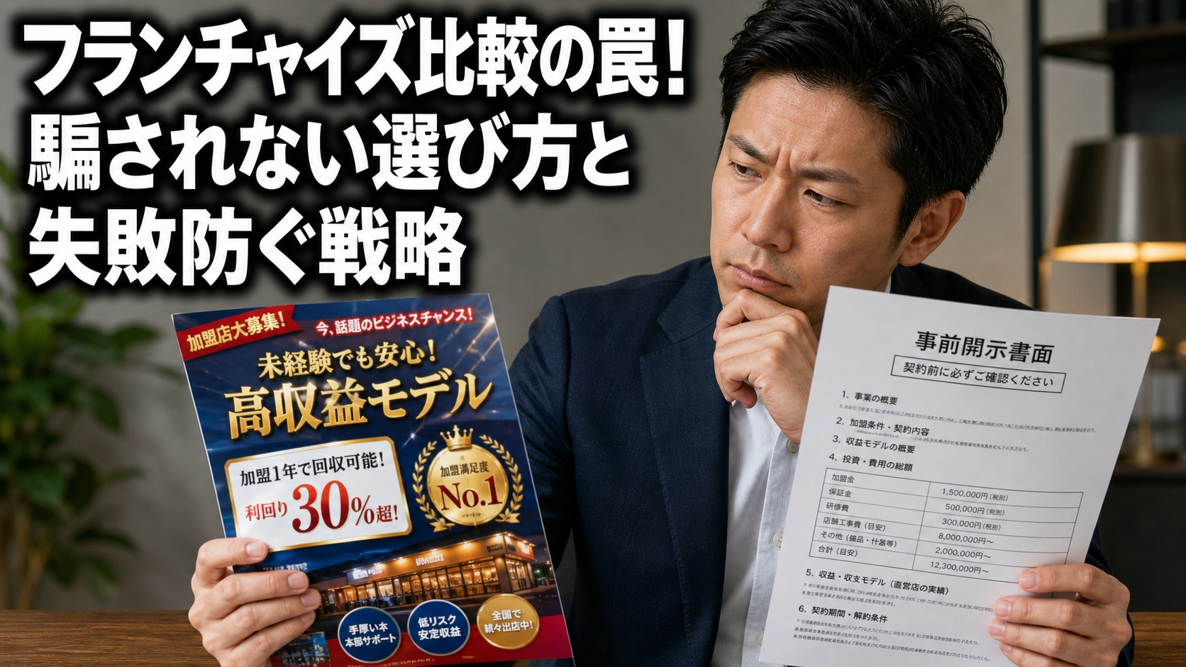 フランチャイズ比較の罠！騙されない選び方と失敗防ぐ戦略