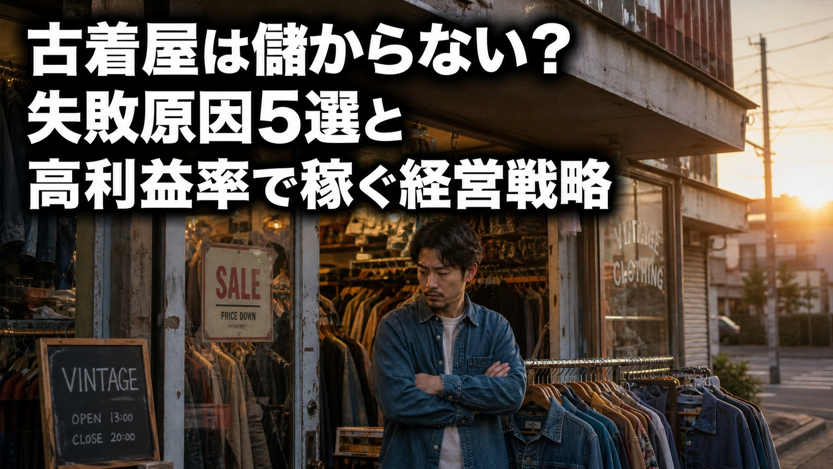 古着屋は儲からない？失敗原因5選と高利益率で稼ぐ経営戦略