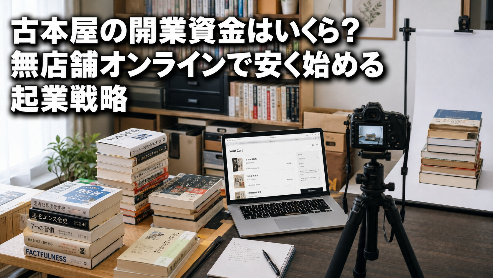 古本屋の開業資金はいくら？無店舗オンラインで安く始める起業戦略