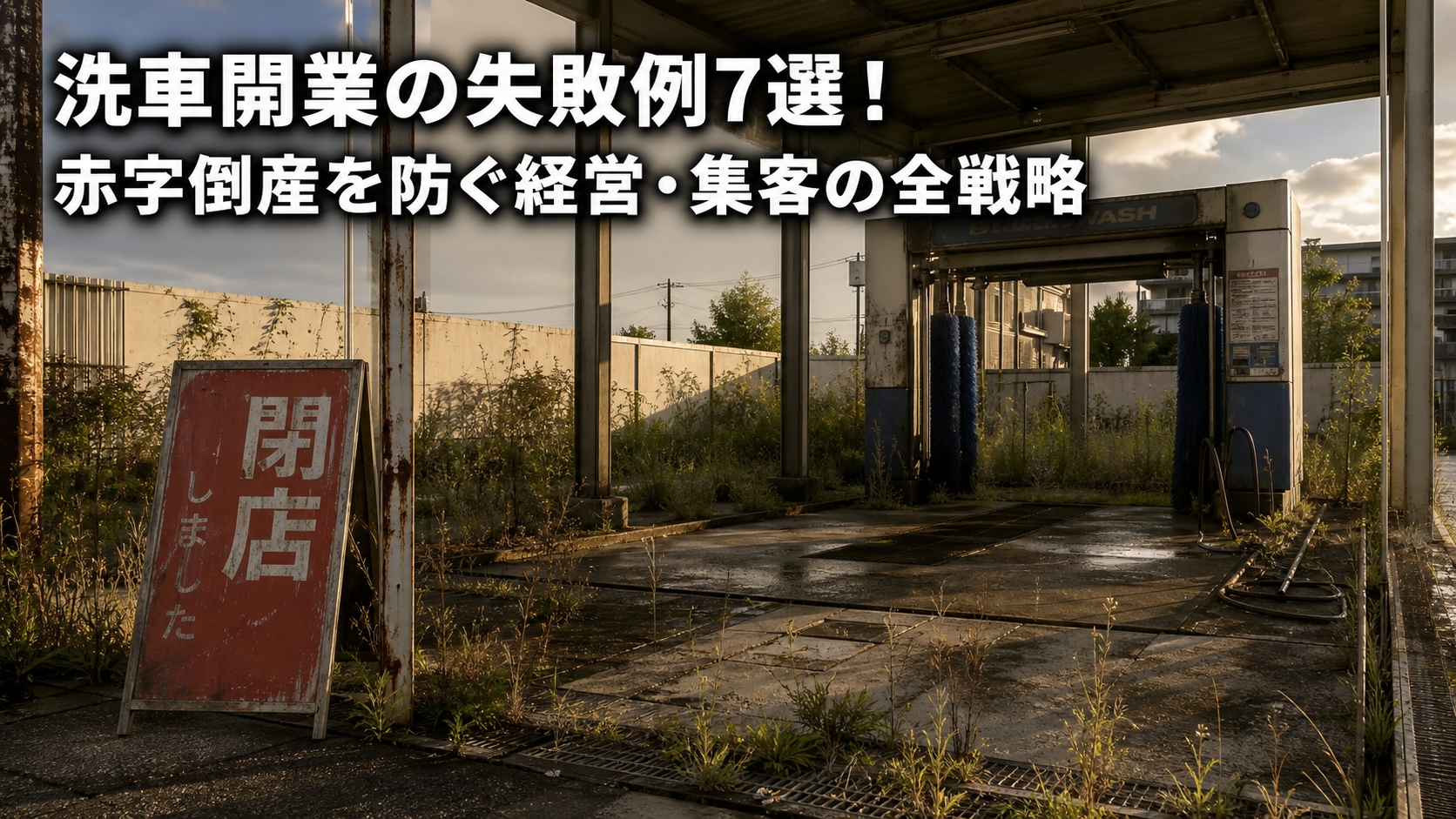 洗車開業の失敗例7選！赤字倒産を防ぐ経営・集客の全戦略