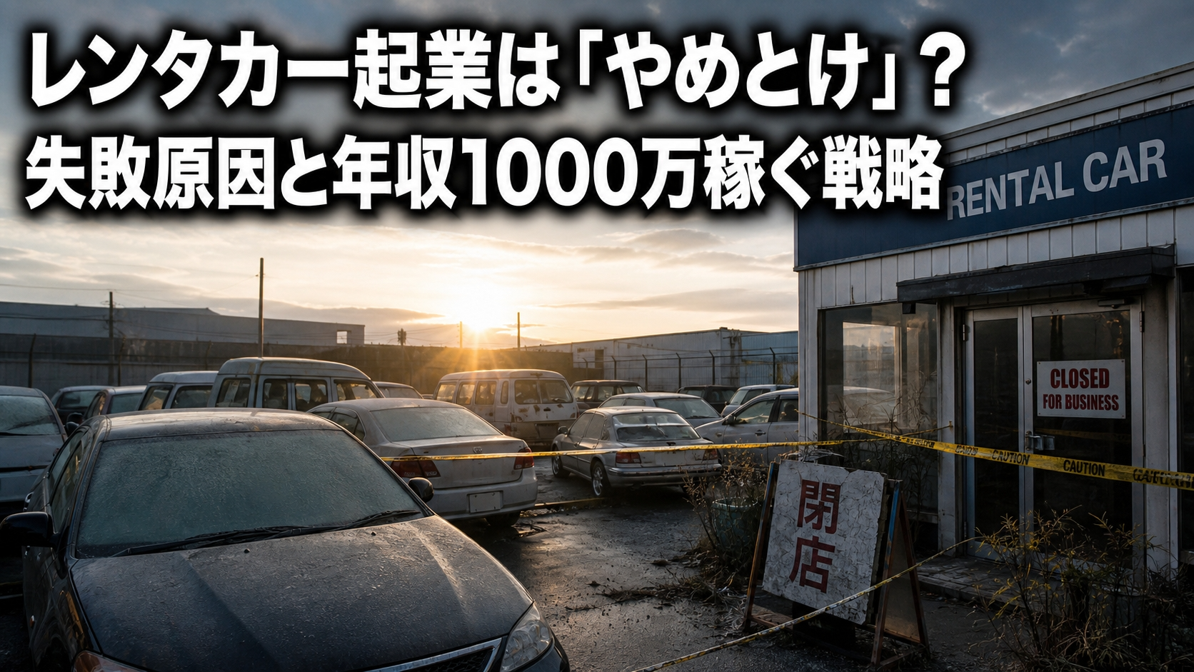 レンタカー起業は「やめとけ」？失敗原因と年収1000万稼ぐ戦略