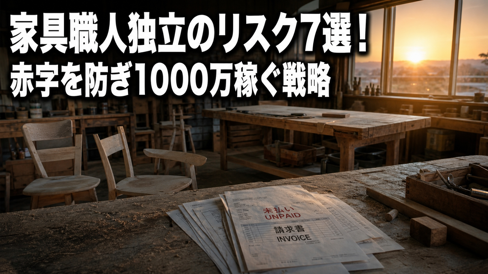 家具職人独立のリスク7選！赤字を防ぎ1000万稼ぐ戦略