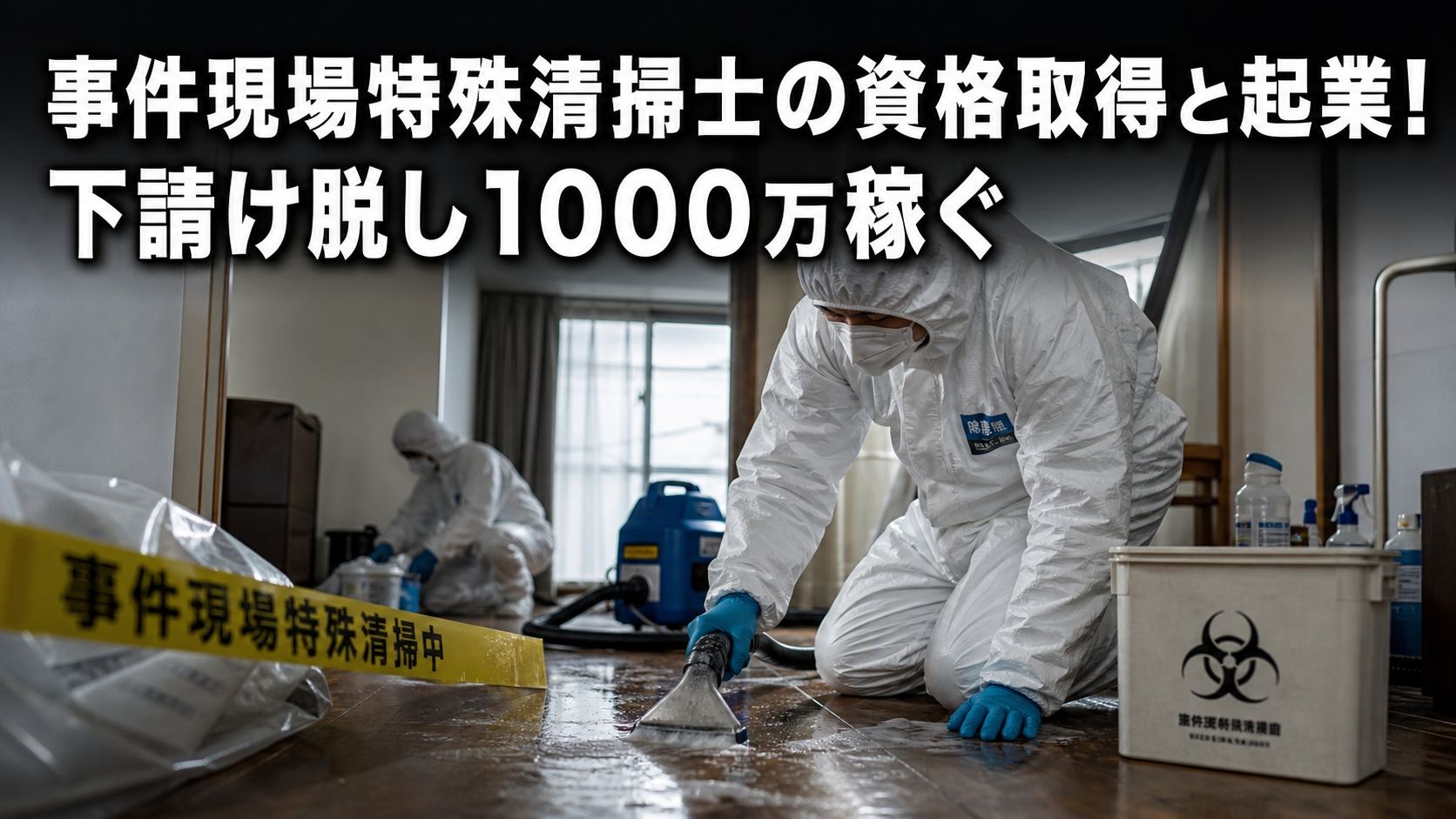 事件現場特殊清掃士の資格取得と起業！下請け脱し1000万稼ぐ