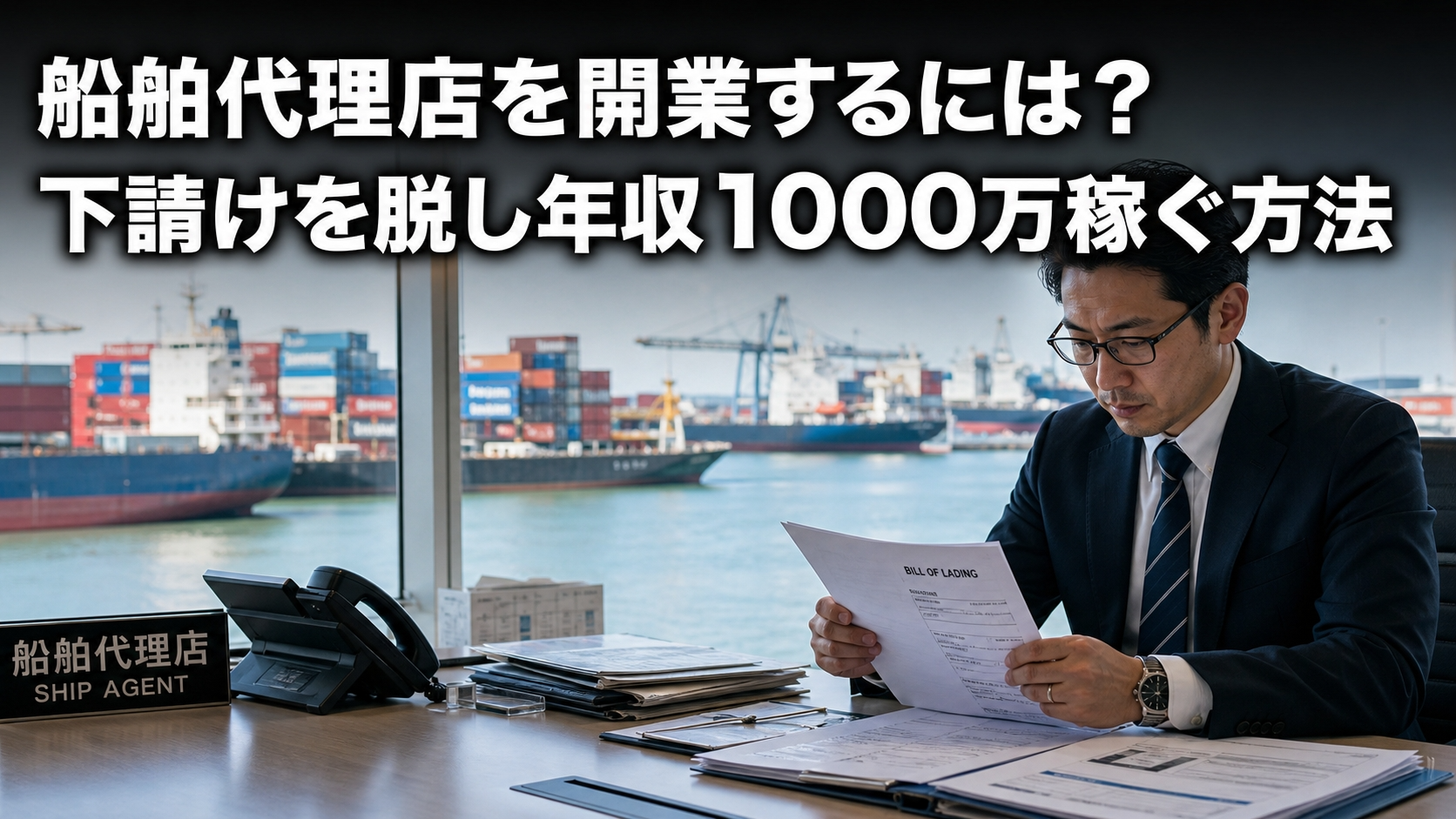 船舶代理店を開業するには？下請けを脱し年収1000万稼ぐ方法