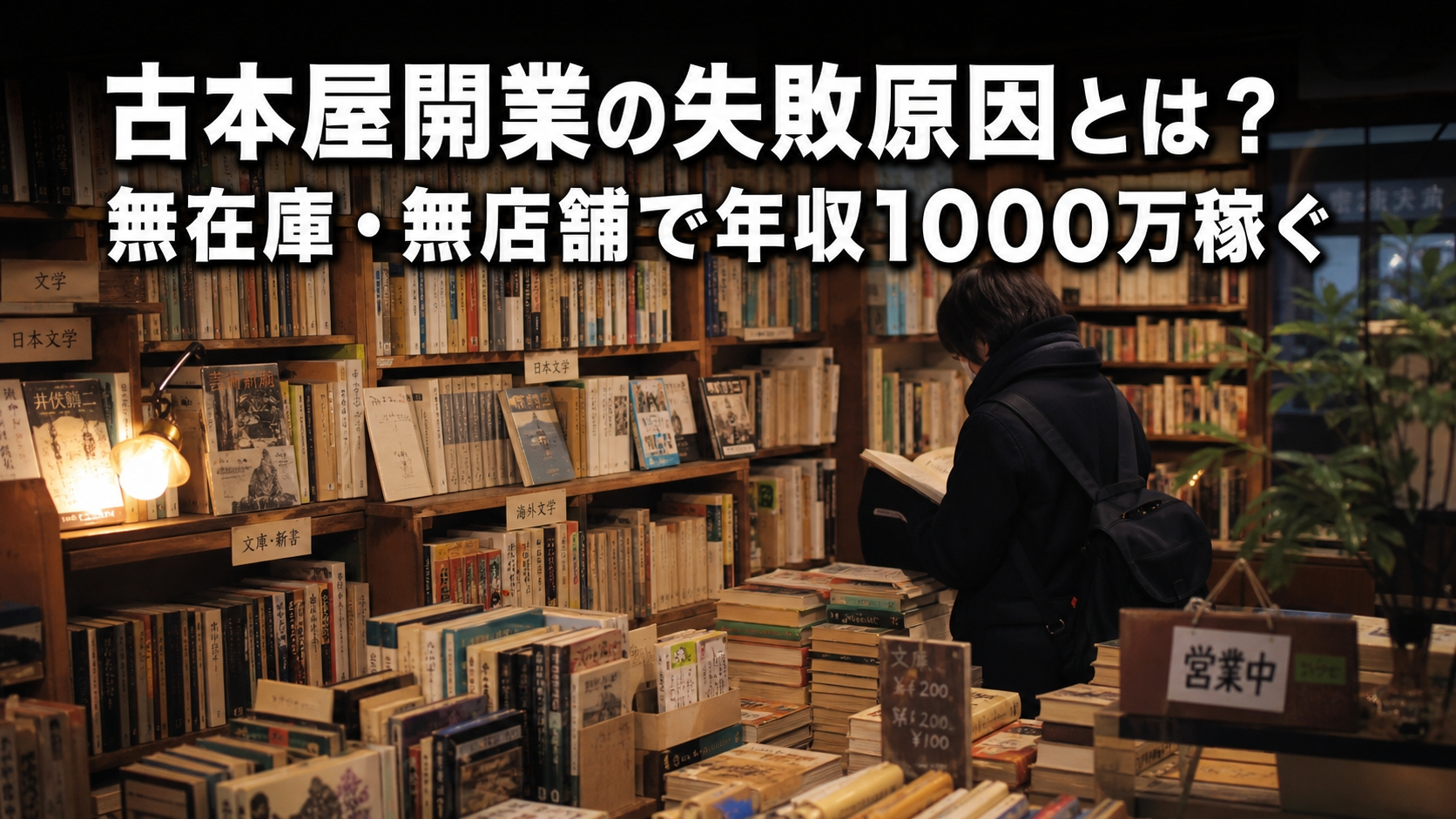 古本屋開業の失敗原因とは？無在庫・無店舗で年収1000万稼ぐ