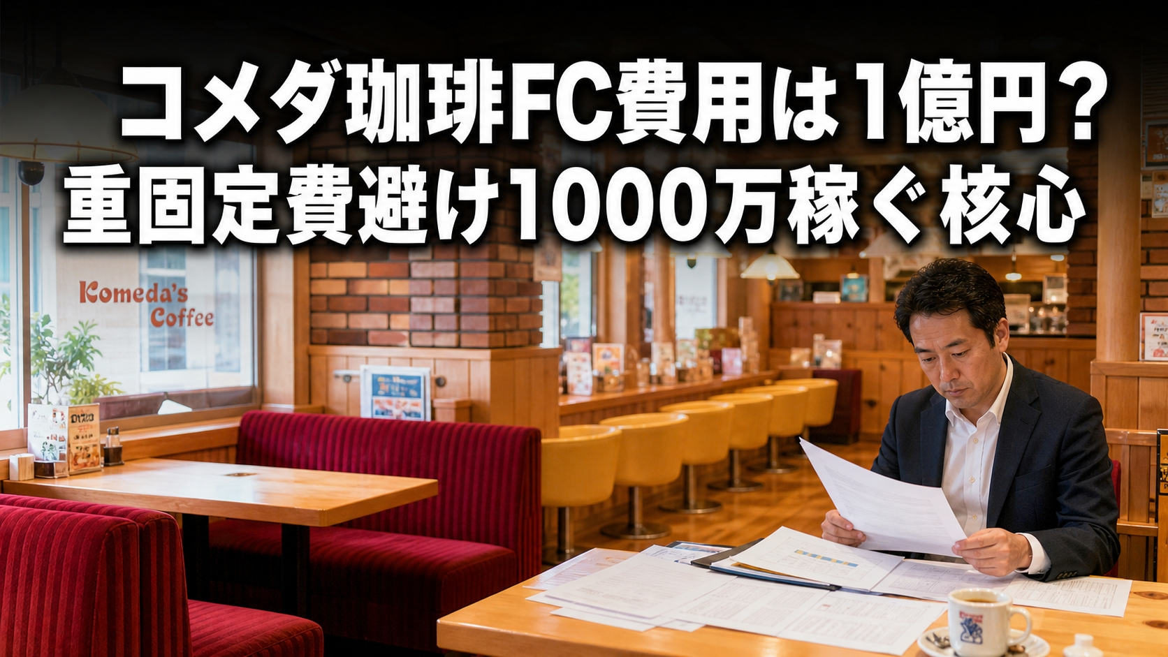 コメダ珈琲FC費用は1億円？重固定費避け1000万稼ぐ核心