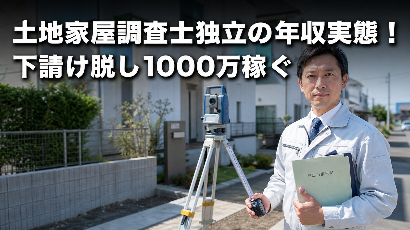 土地家屋調査士独立の年収実態！下請け脱し1000万稼ぐ